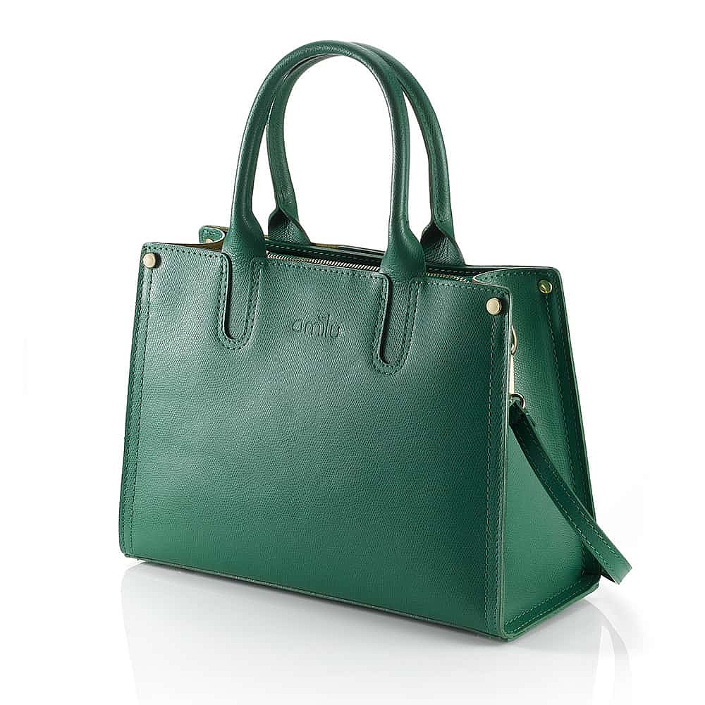 Be Seen in Green Leather Bag