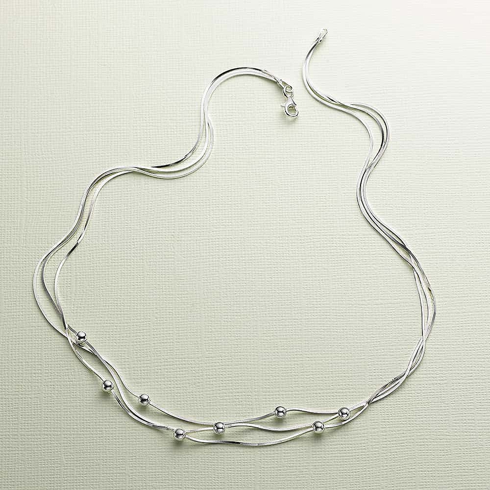 Perfectly Punctuated Silver Necklace