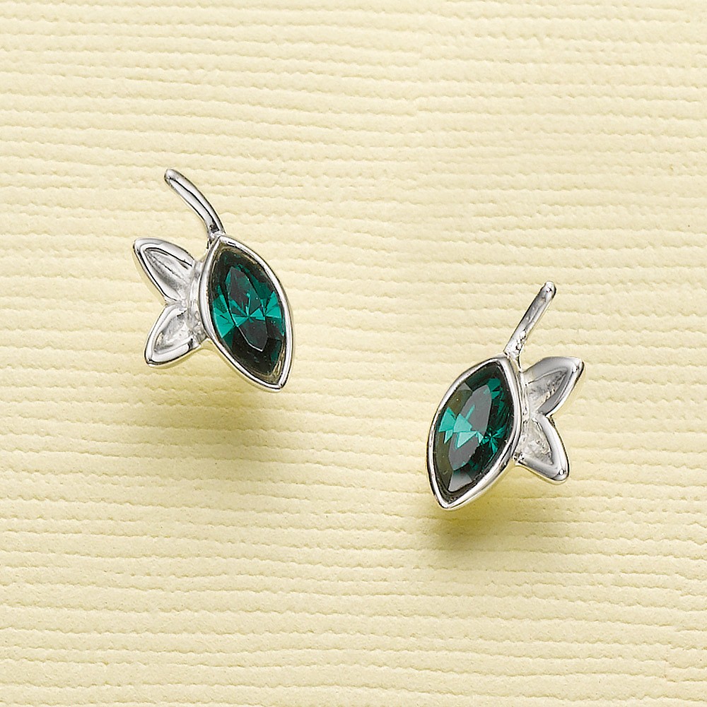 Little Leaf Crystal Earrings