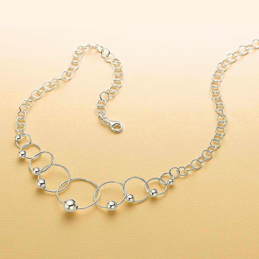 Ripple in the Round Silver Necklace