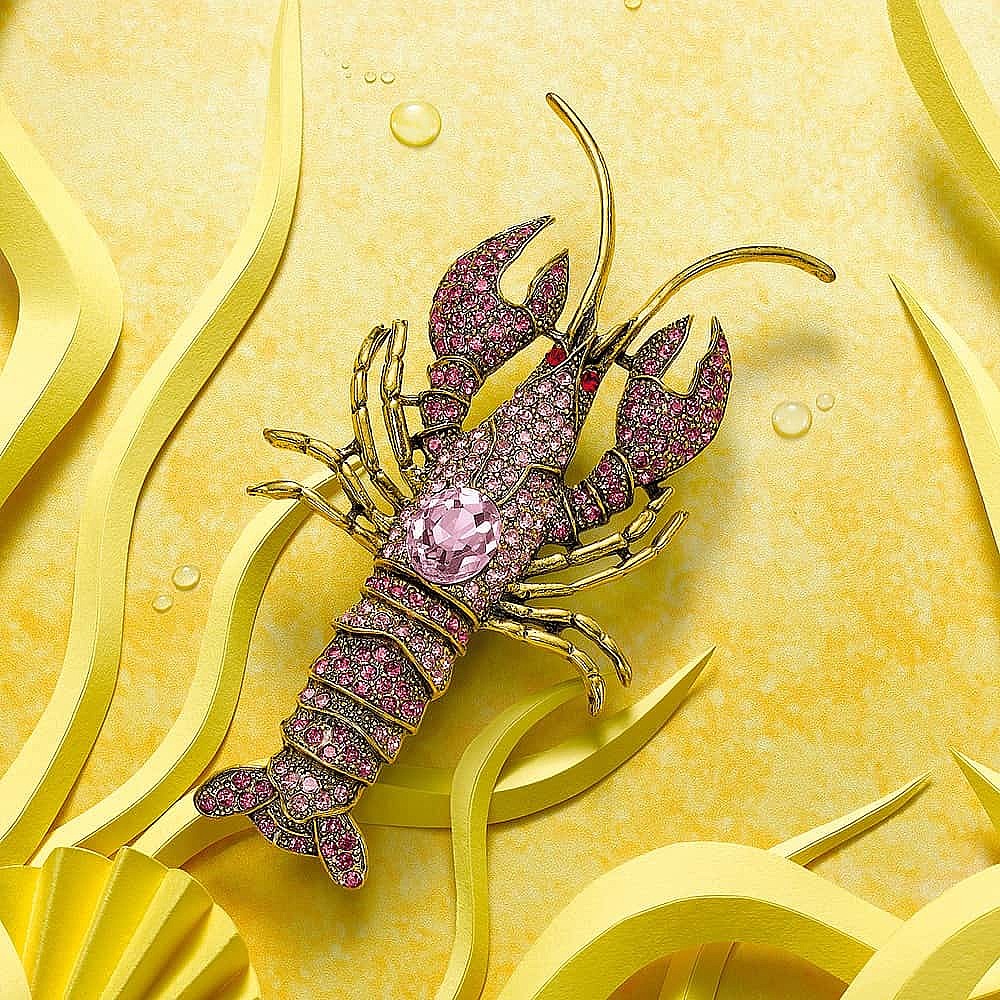The Finer Things Crystal Lobster Brooch