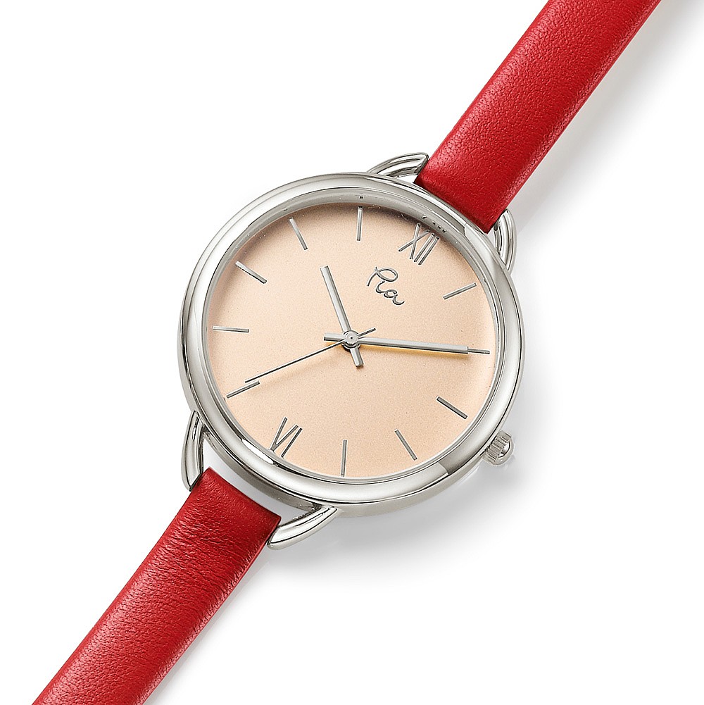 Round About Red Leather Watch