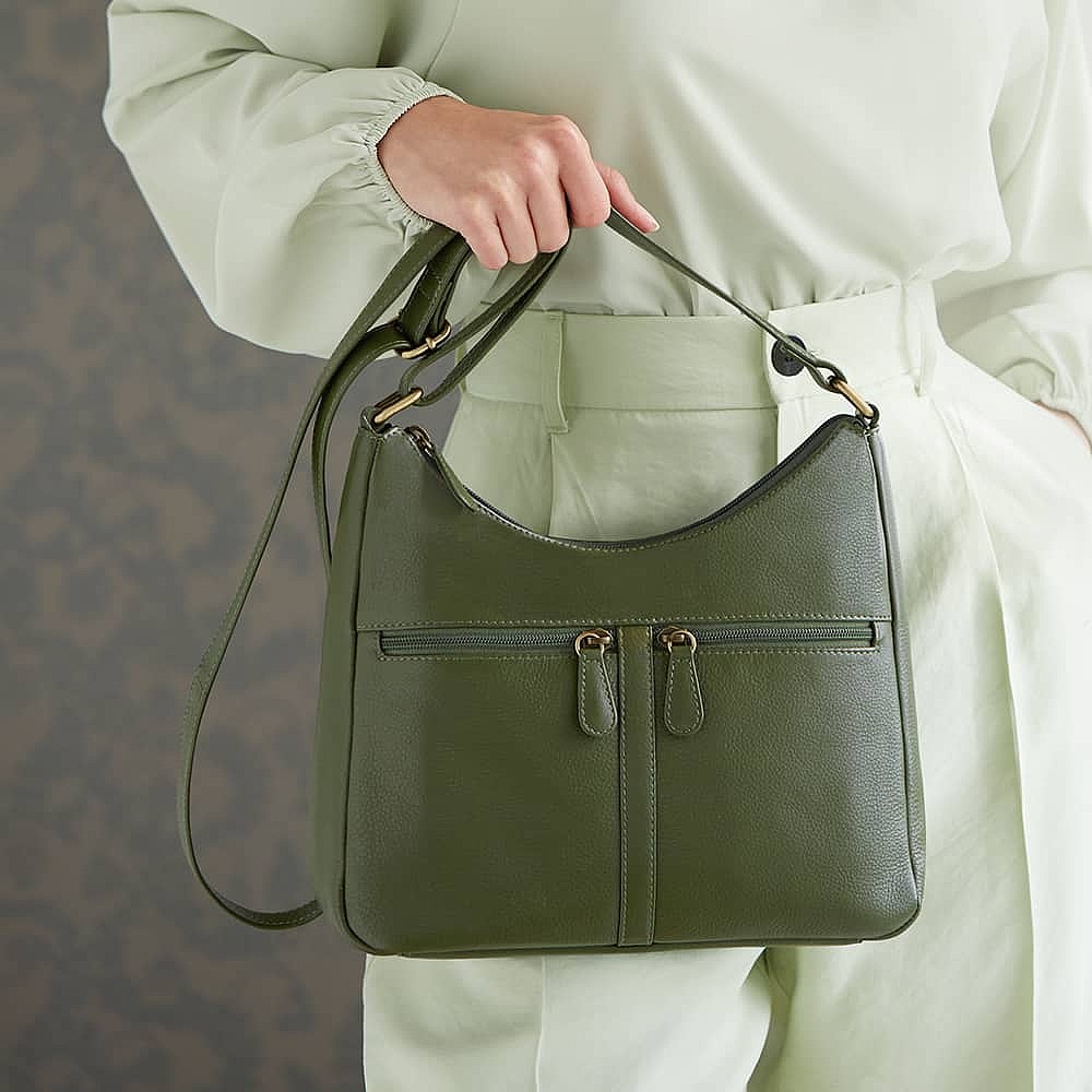 Gifted With Green Leather Bag
