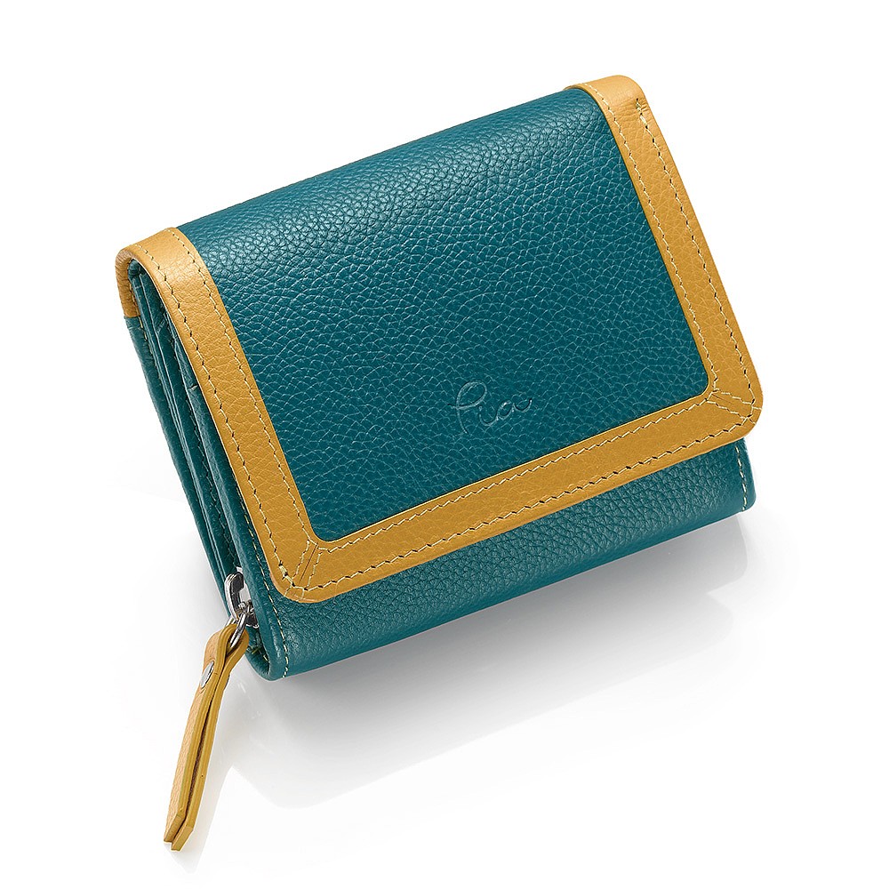 Teal Sunrise Leather Purse