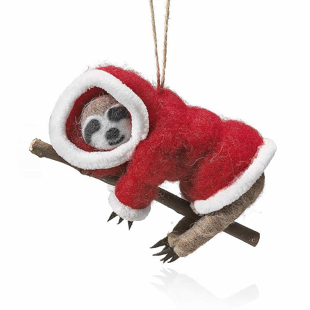 Santa Sloth Hanging Decoration