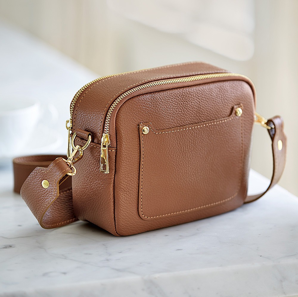Talk About Tan Leather Cross-Body Bag