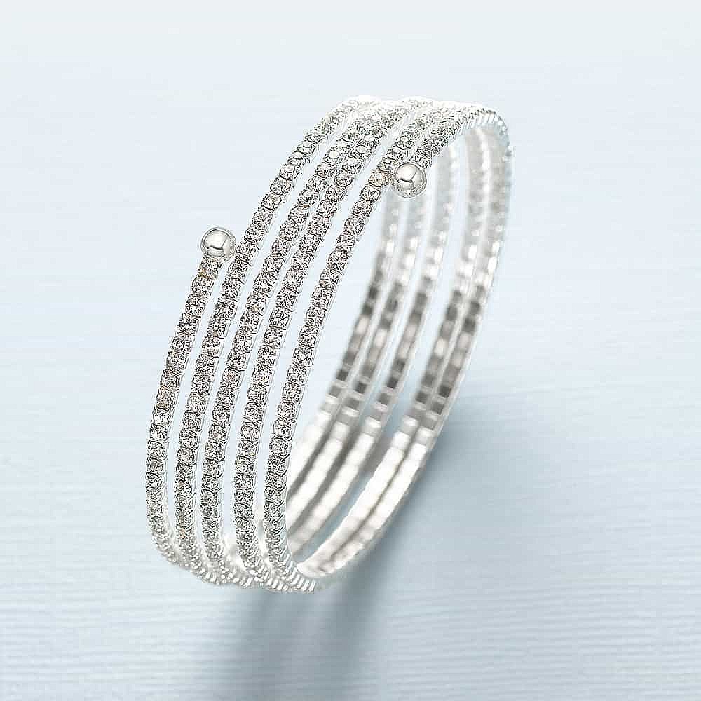 Wrapped In Light Crystal Coil Bangle