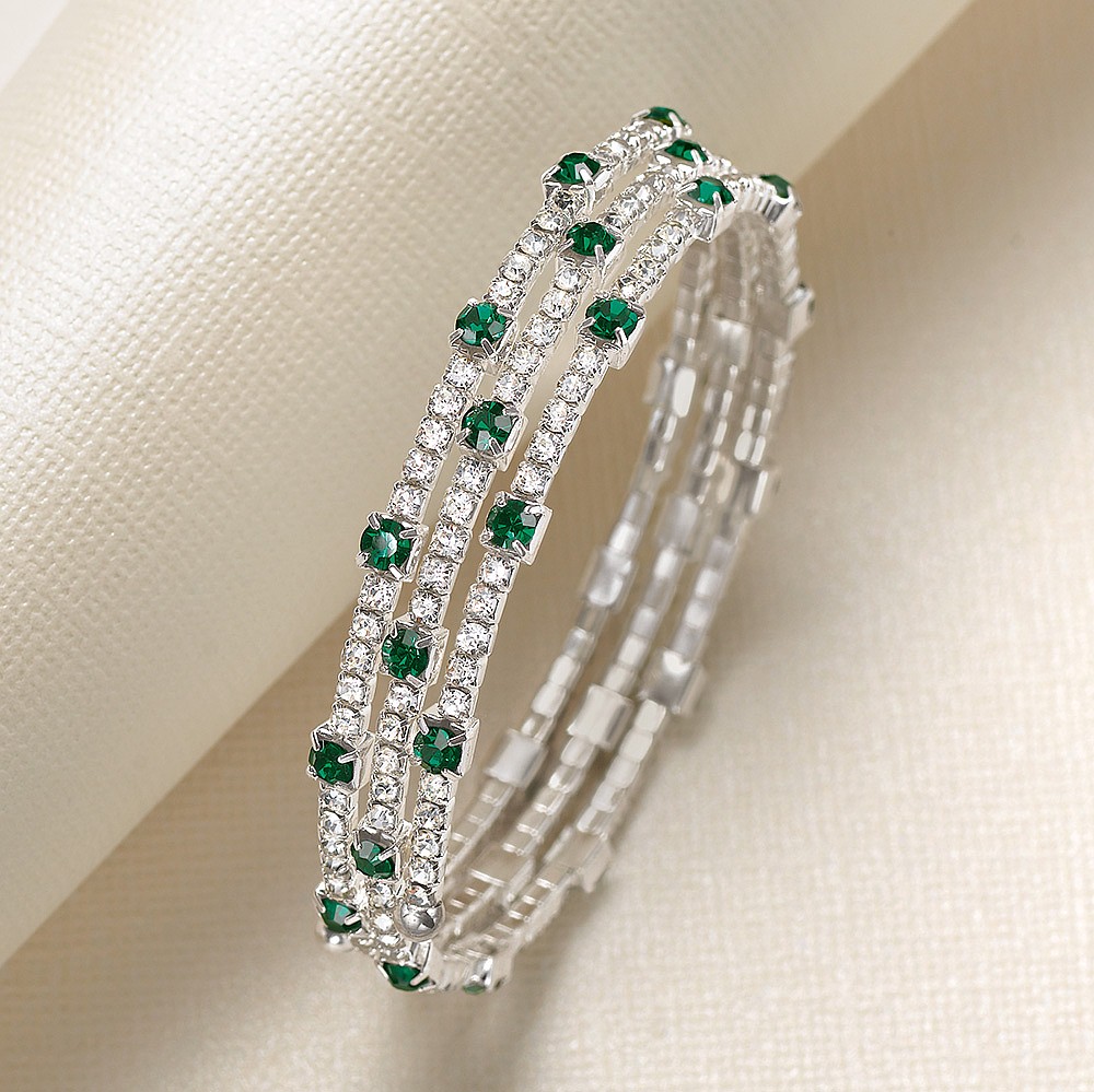 Captured Heart Crystal Coil Bangle