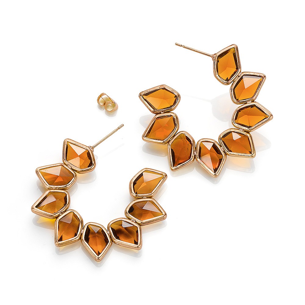 Fiery Petals Crystal Hoop Earrings Pia Jewellery