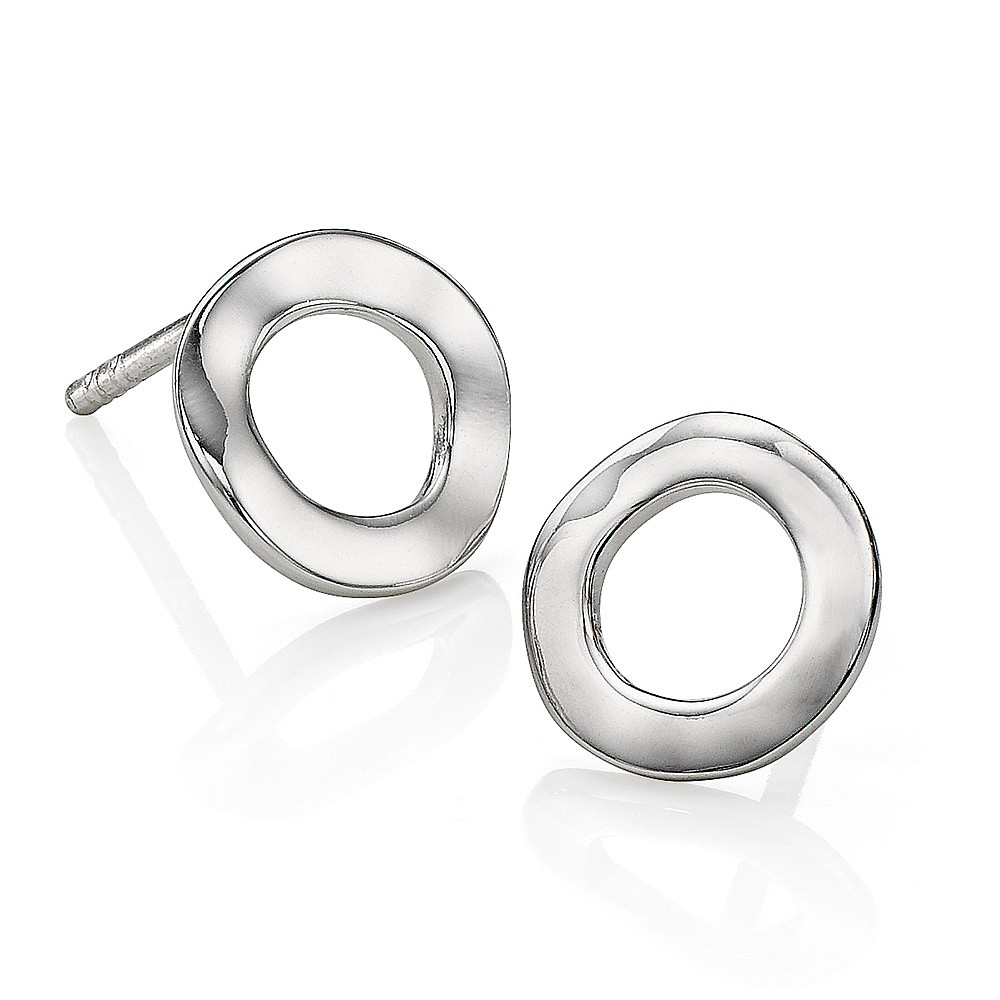 In The Round Silver Stud Earrings