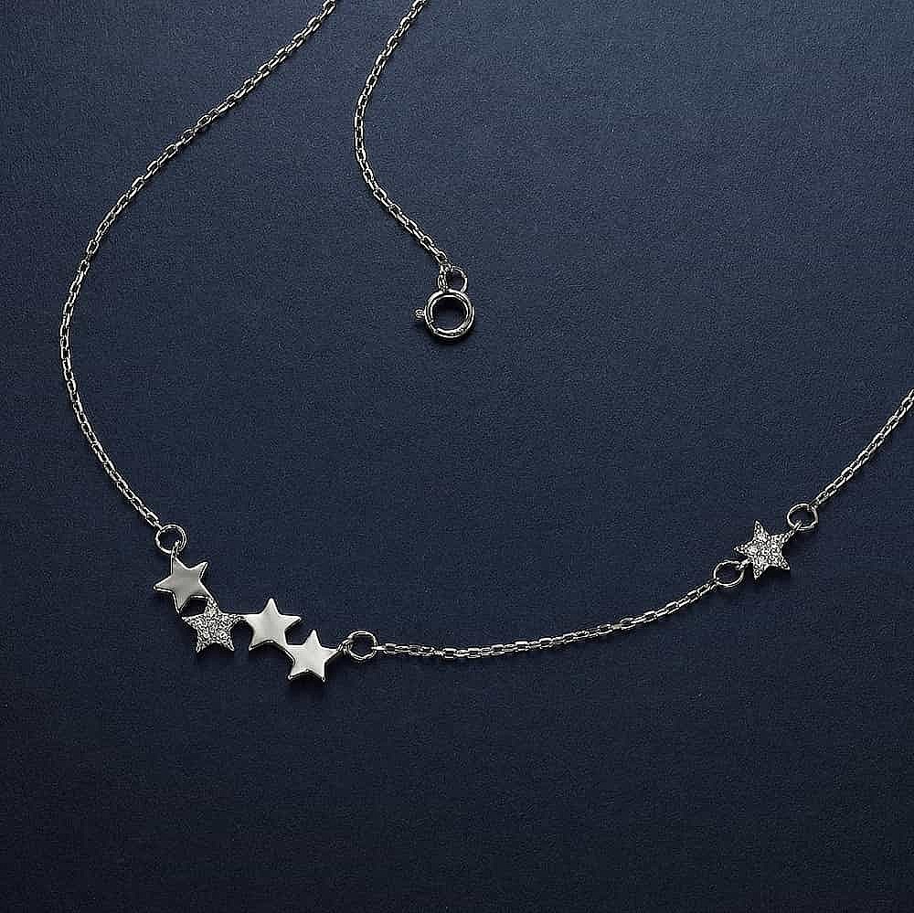 Follow the Stars Silver Necklace