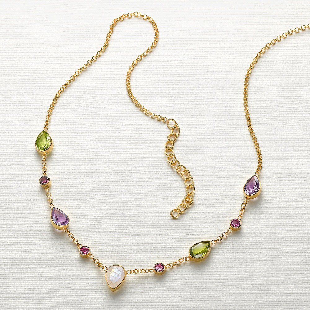 Prismatic Petals Gemstone Necklace