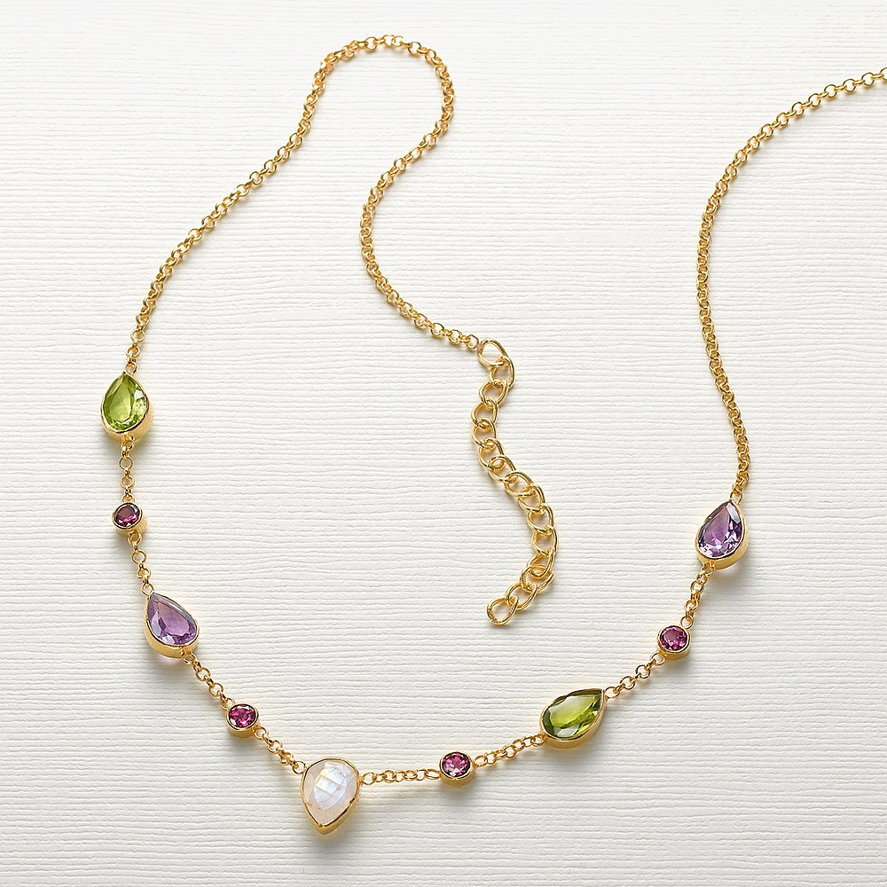 Prismatic Petals Gemstone Necklace Pia Jewellery