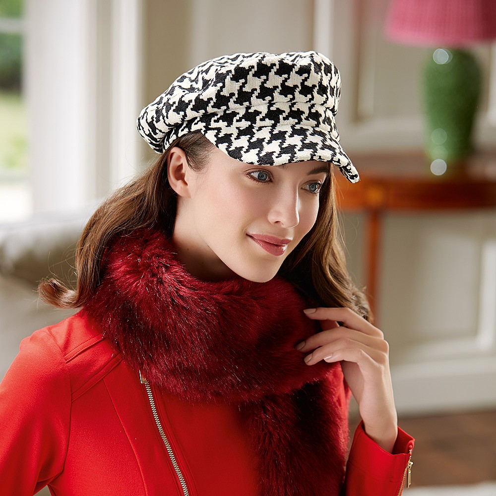 Heavenly Houndstooth Bakerboy Hat