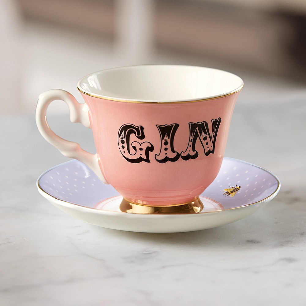 Let the Fun Be-Gin Tea Cup and Saucer