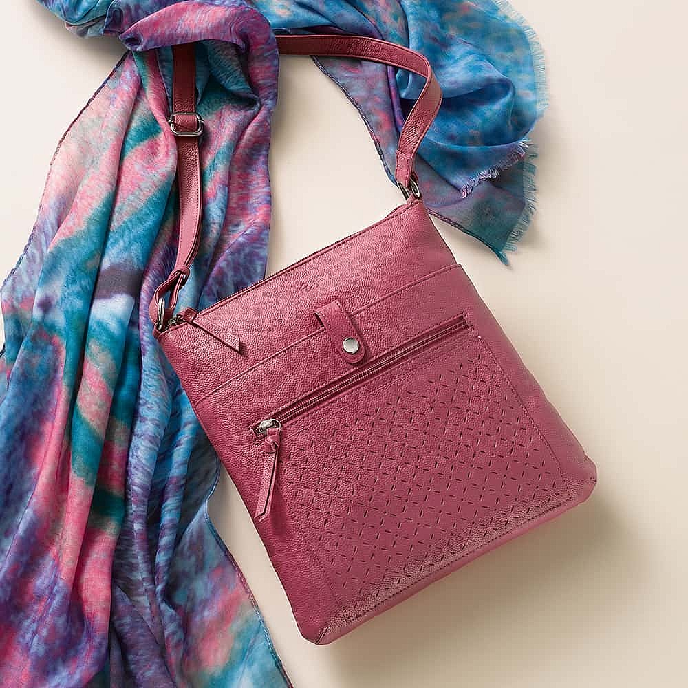 Here for Hibiscus Leather Cross-Body Bag