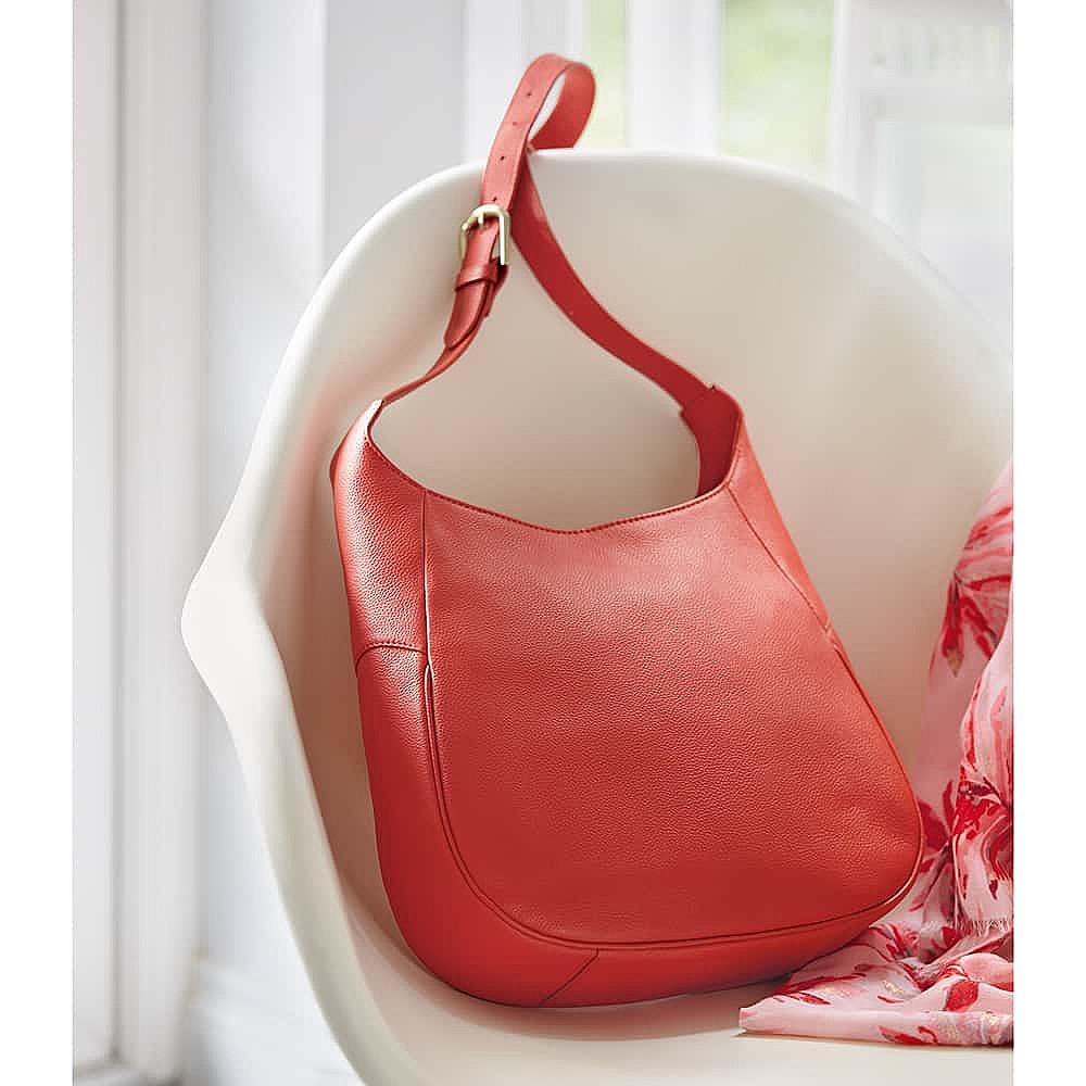 Keep Calm in Coral Leather Bag