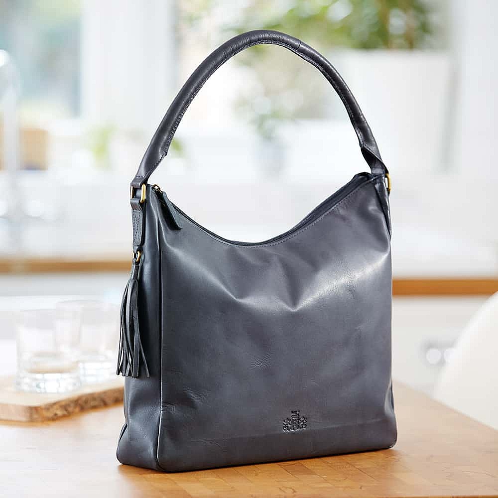 Never Dull in Navy Leather Bag