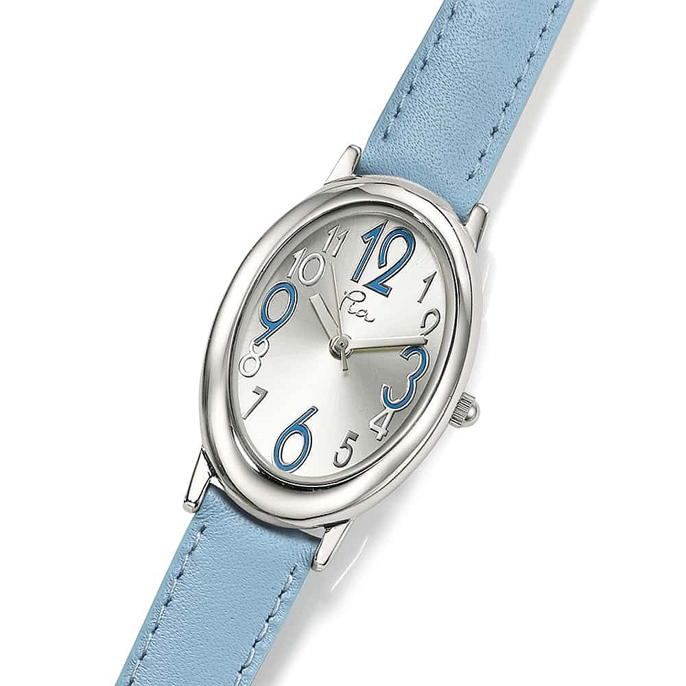 In the Air Pale Blue Leather Watch