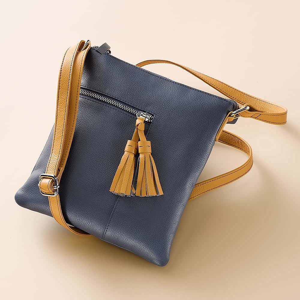 Denim at Daybreak Leather Cross-Body Bag