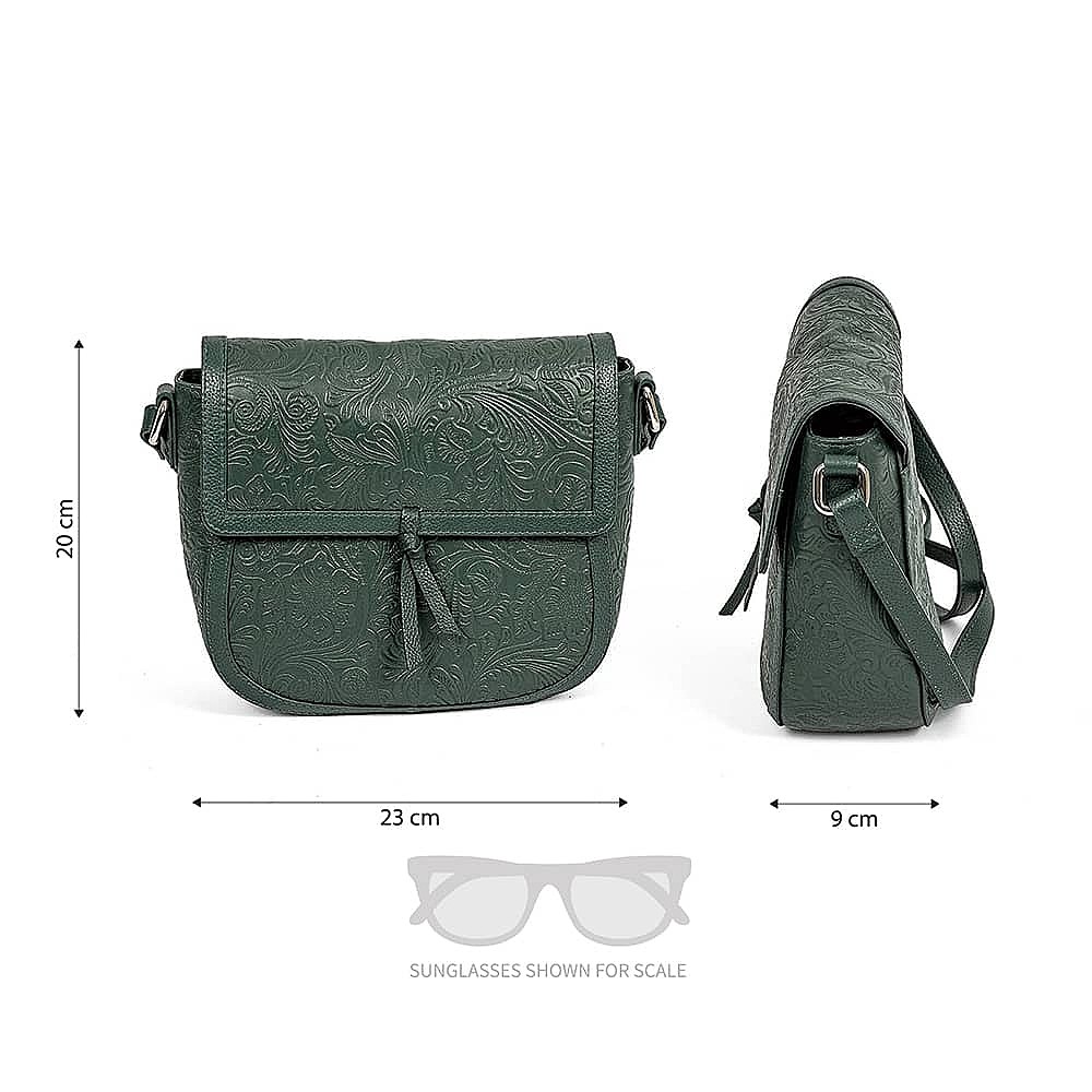 Gravitate to Green Leather Cross-Body Bag