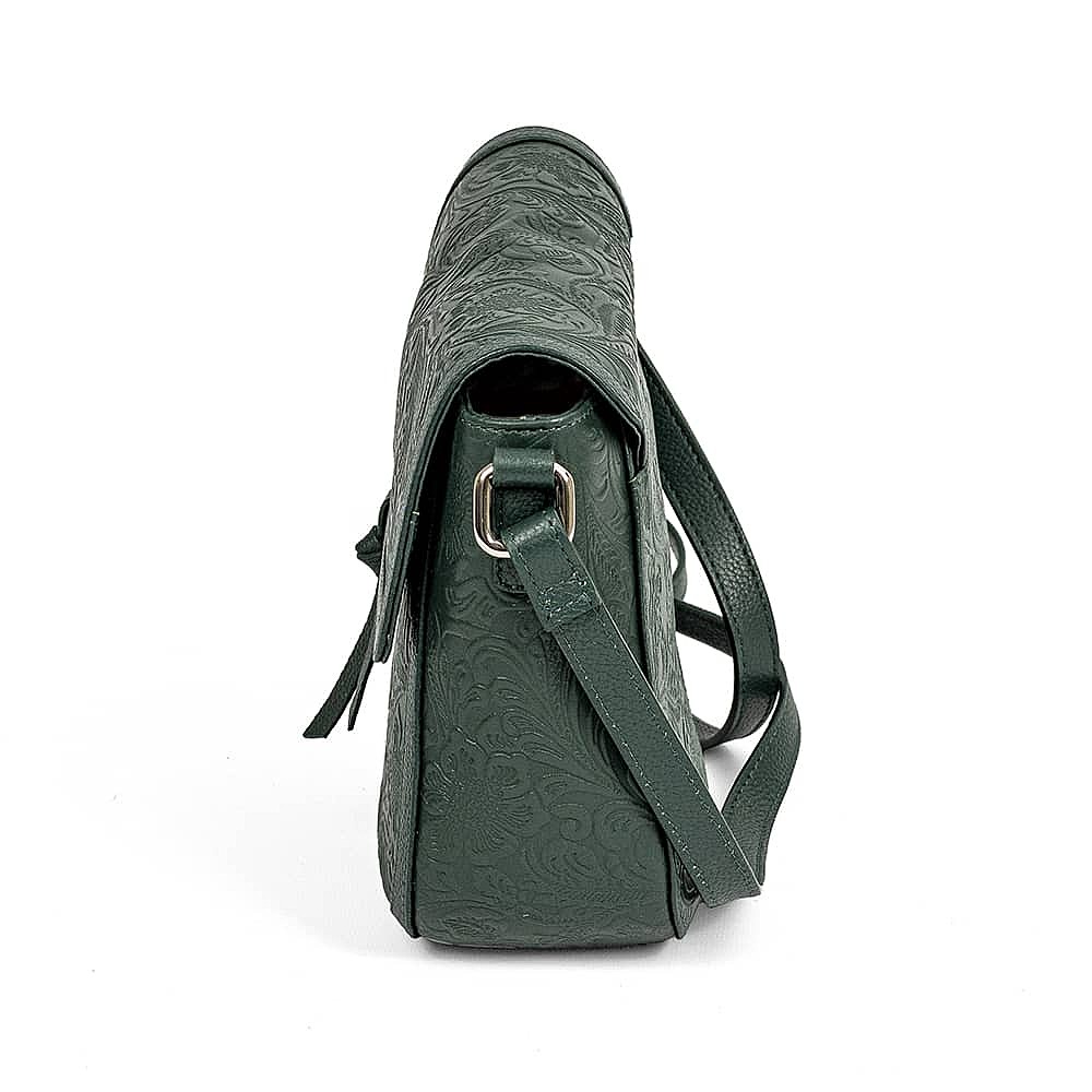 Gravitate to Green Leather Cross-Body Bag
