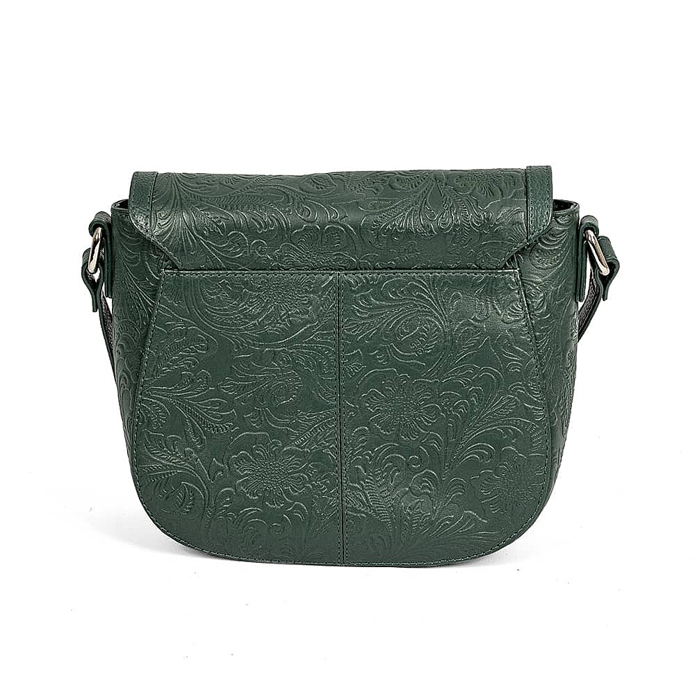 Gravitate to Green Leather Cross-Body Bag