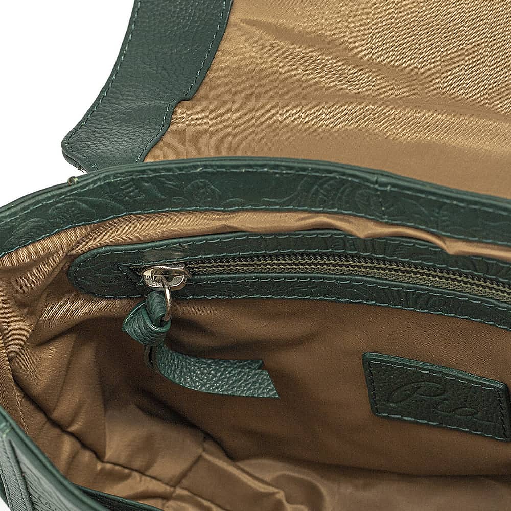 Gravitate to Green Leather Cross-Body Bag