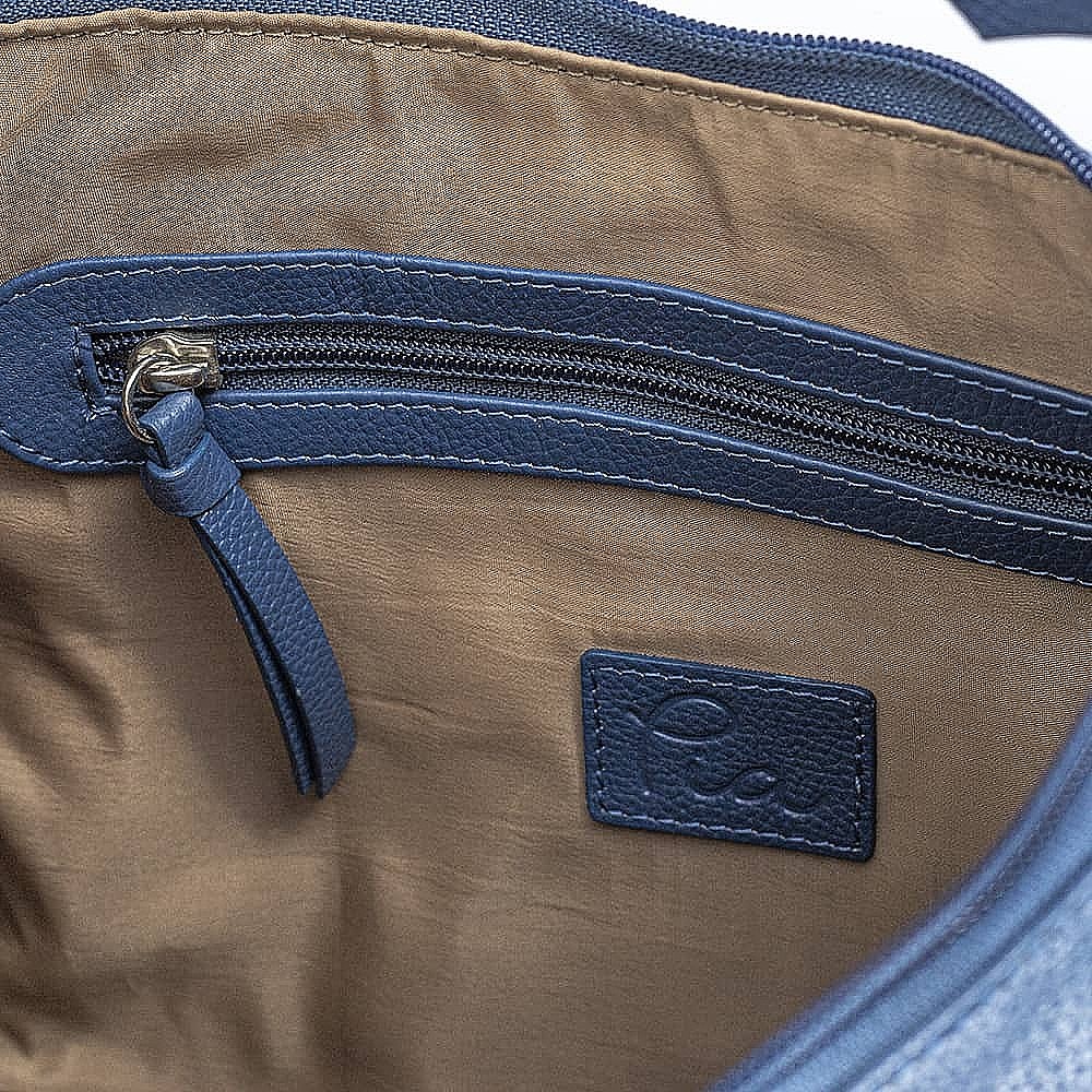 Denim in the Detail Leather Bag