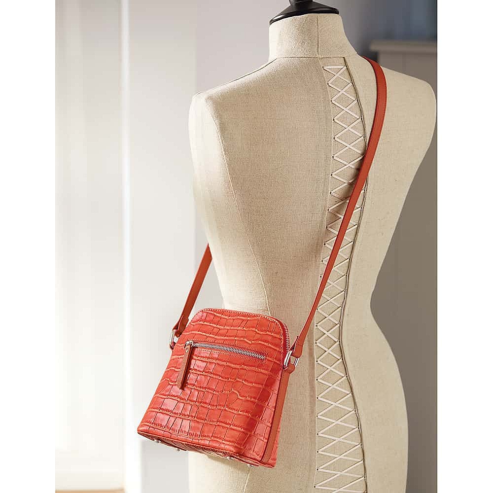 Orange Optimism Leather Cross-Body Bag