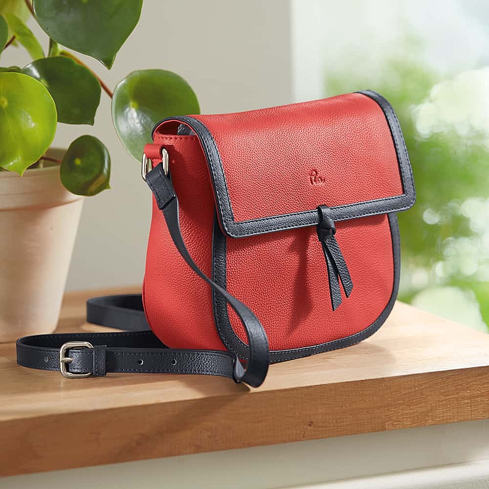 True to Hue Vermillion Leather Cross-Body Bag