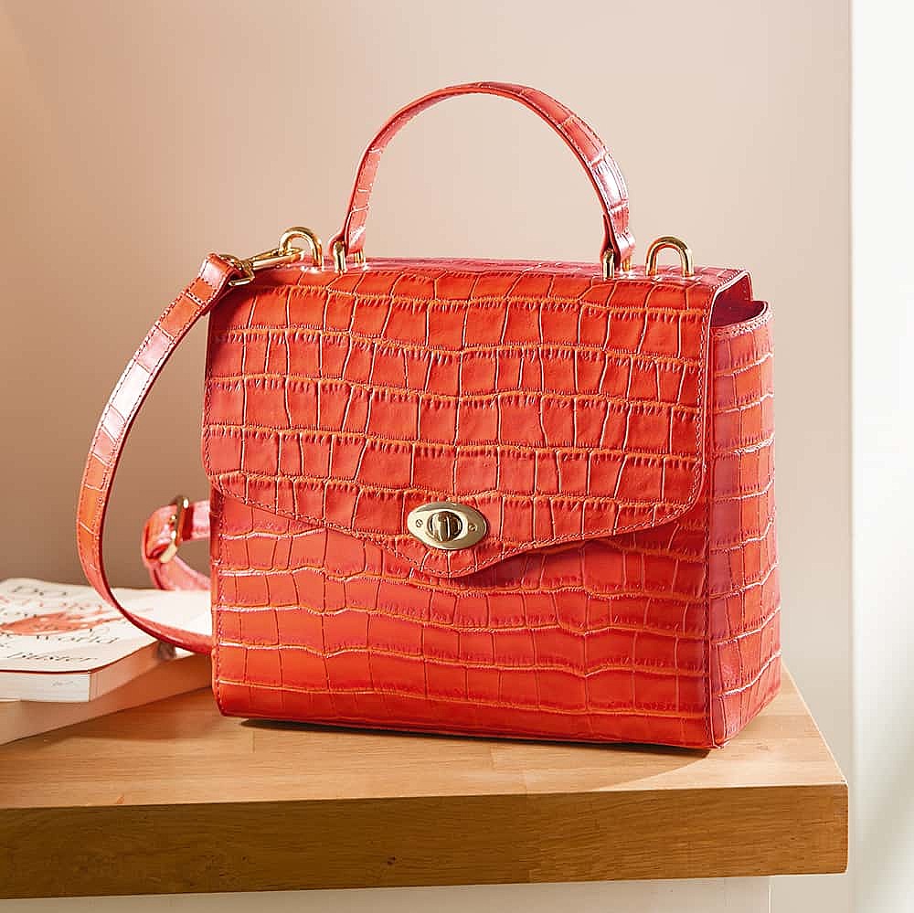 Bold Act Tangerine Leather Bag