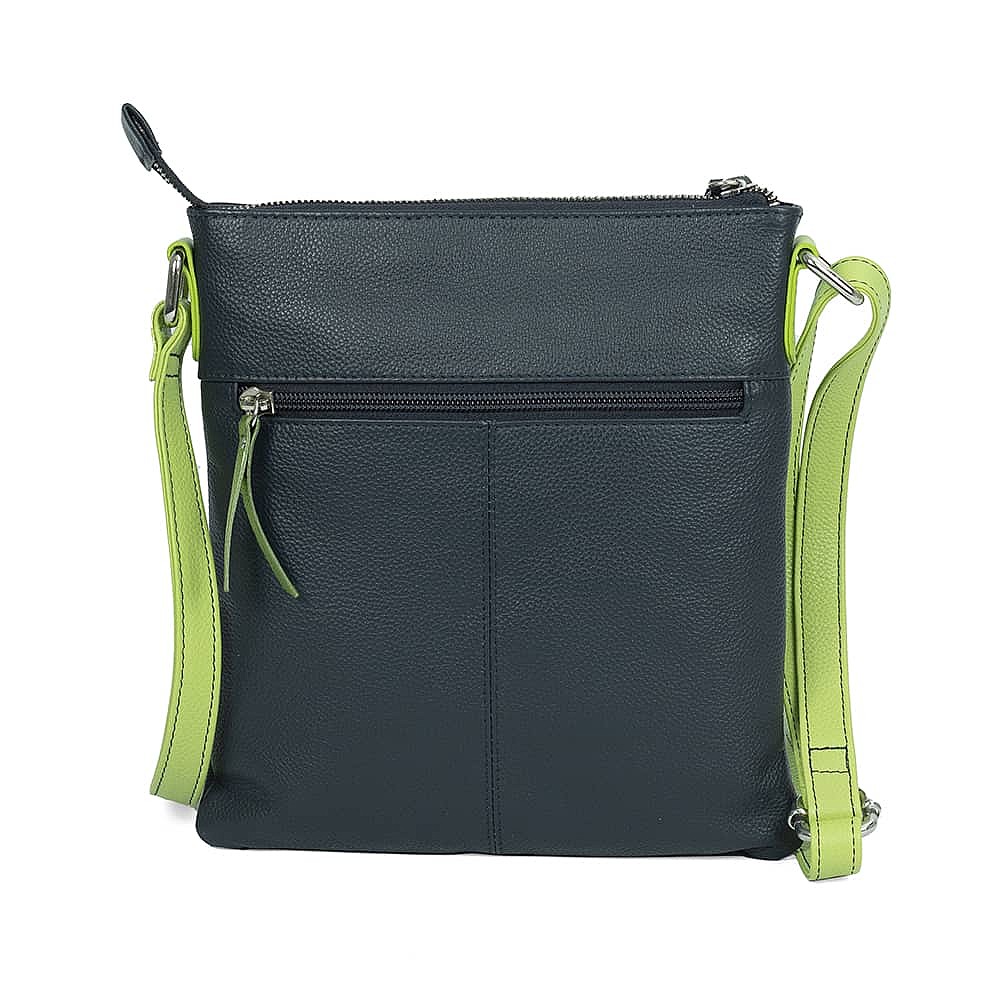 Bold Moves Navy Leather Cross-Body Bag