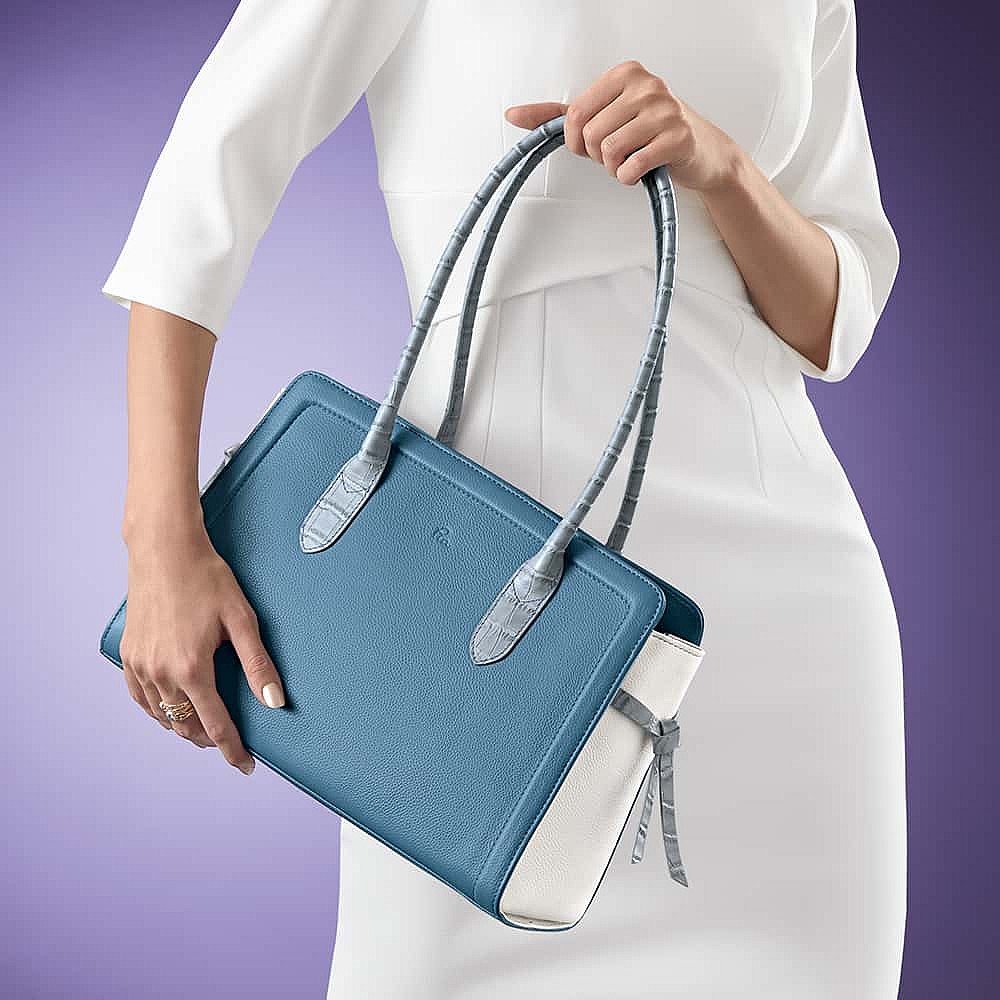 Blue to Believe in Leather Bag