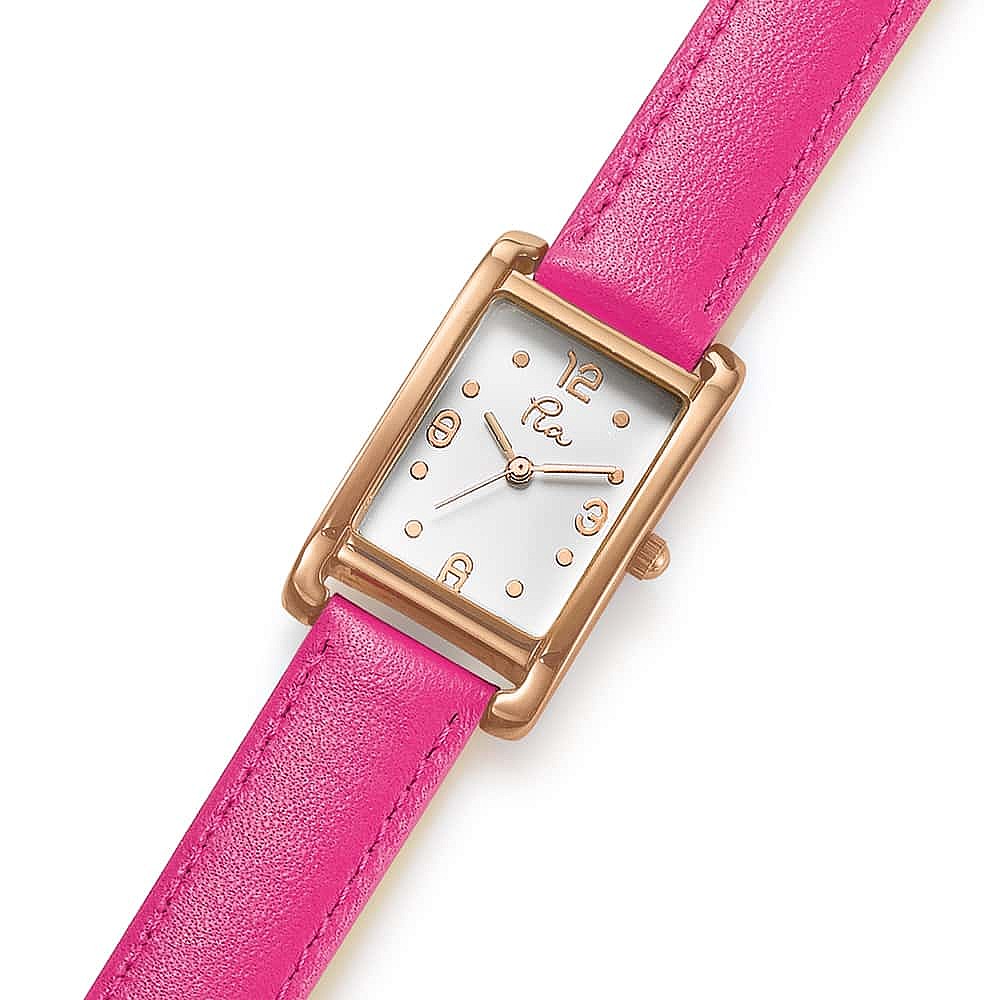 Time & Again Fuchsia Leather Watch