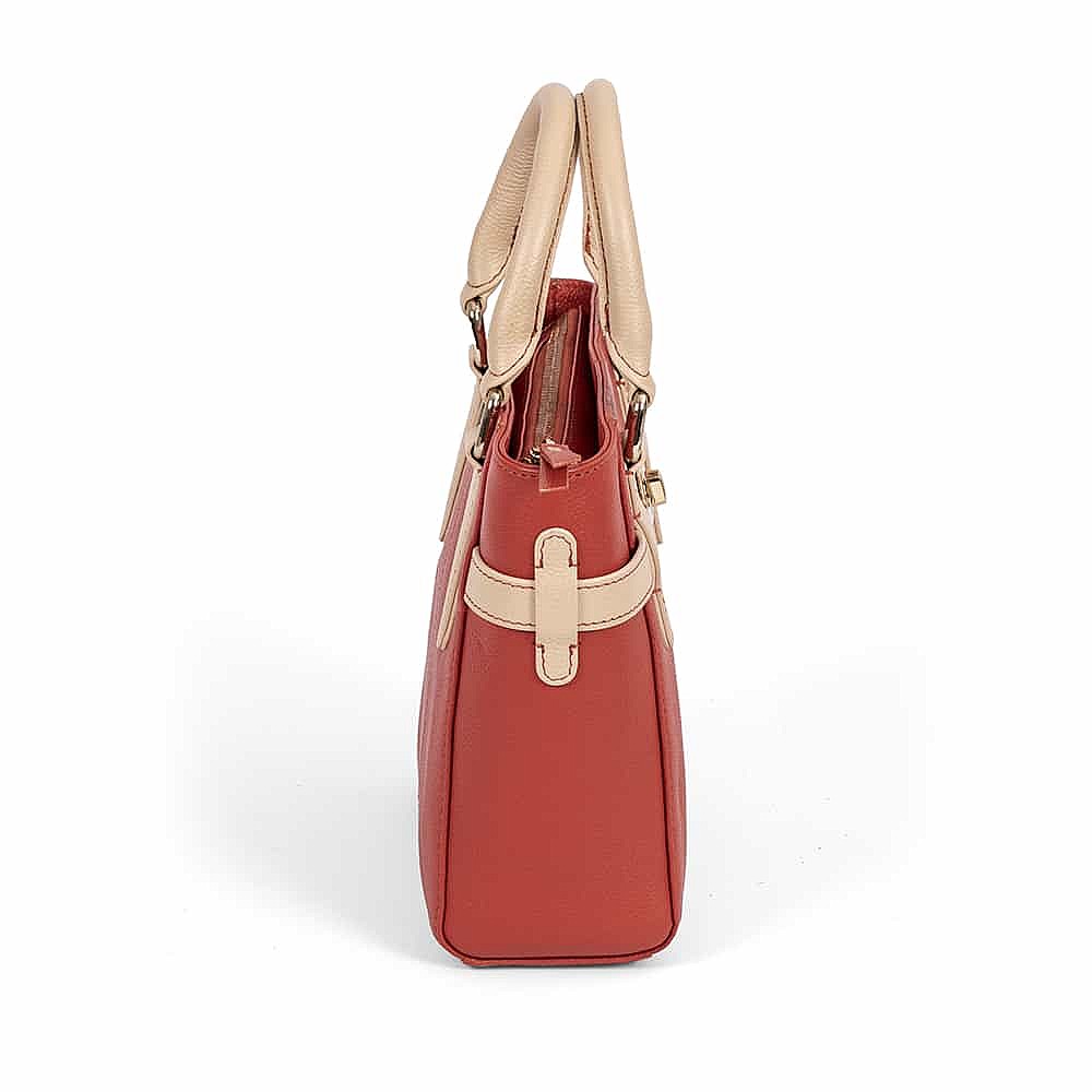 Carefree Coral Leather Mini Tote Bag