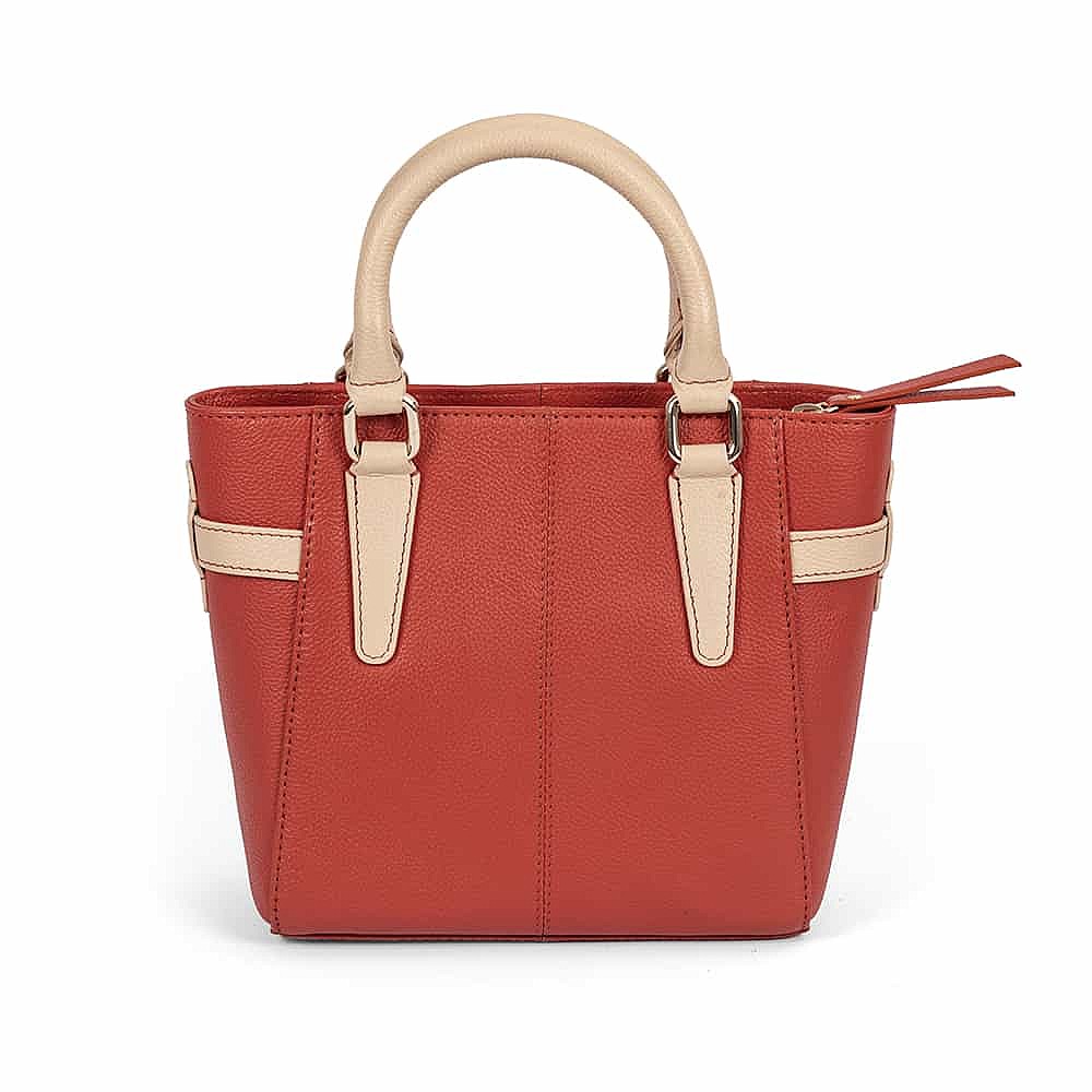 Carefree Coral Leather Mini Tote Bag