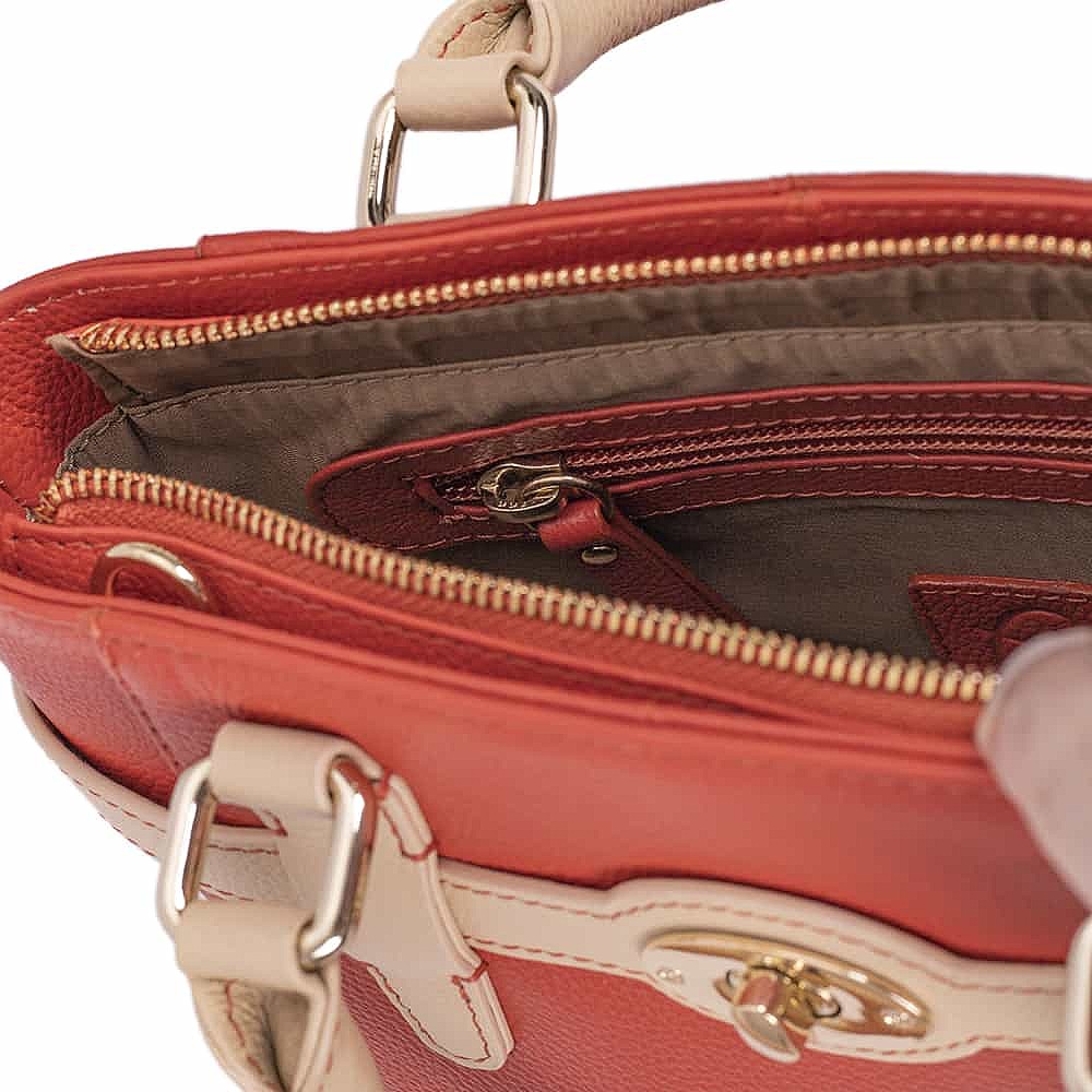 Carefree Coral Leather Mini Tote Bag
