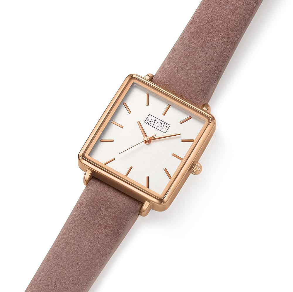 Skip a Beat Blush Faux Suede Watch