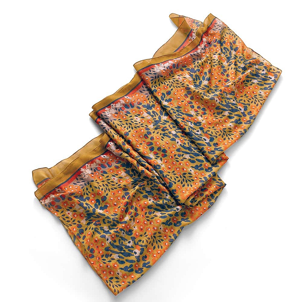 Florals With Flair Mustard Scarf