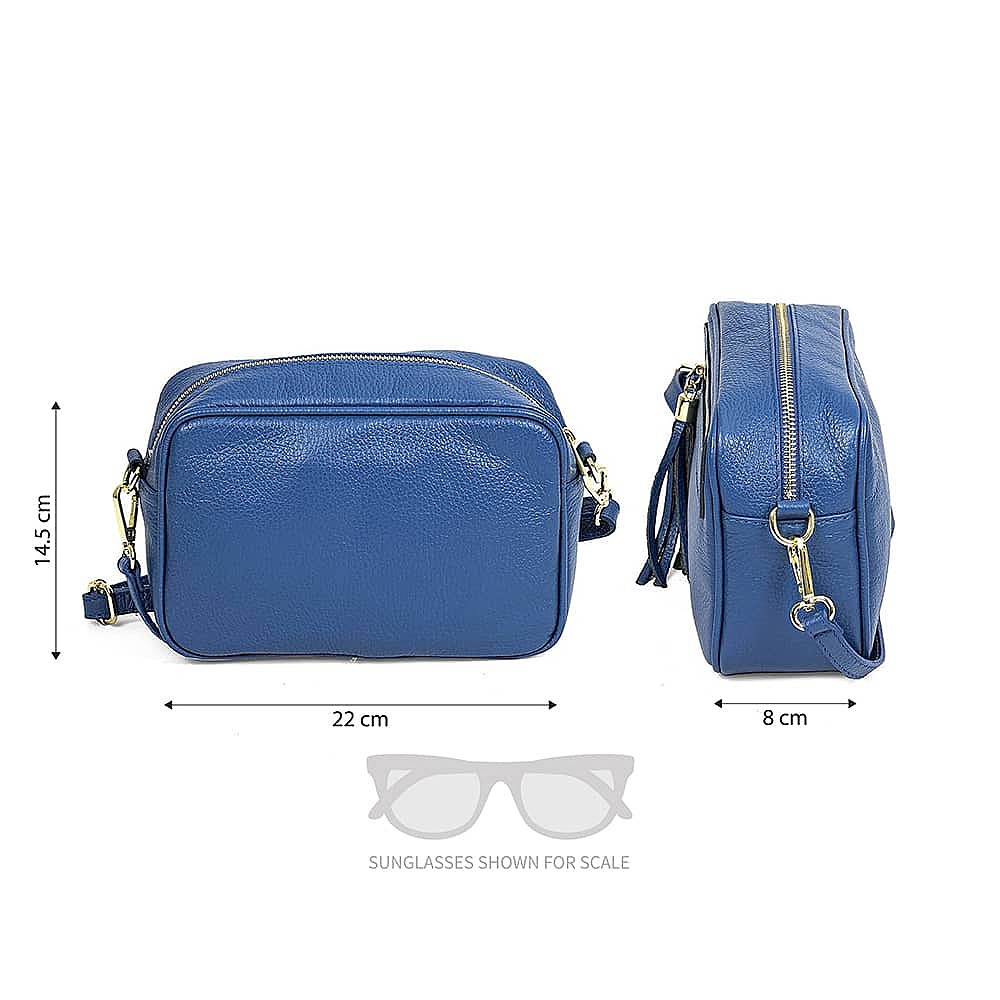 Intrepid Azure Leather Cross-Body Bag