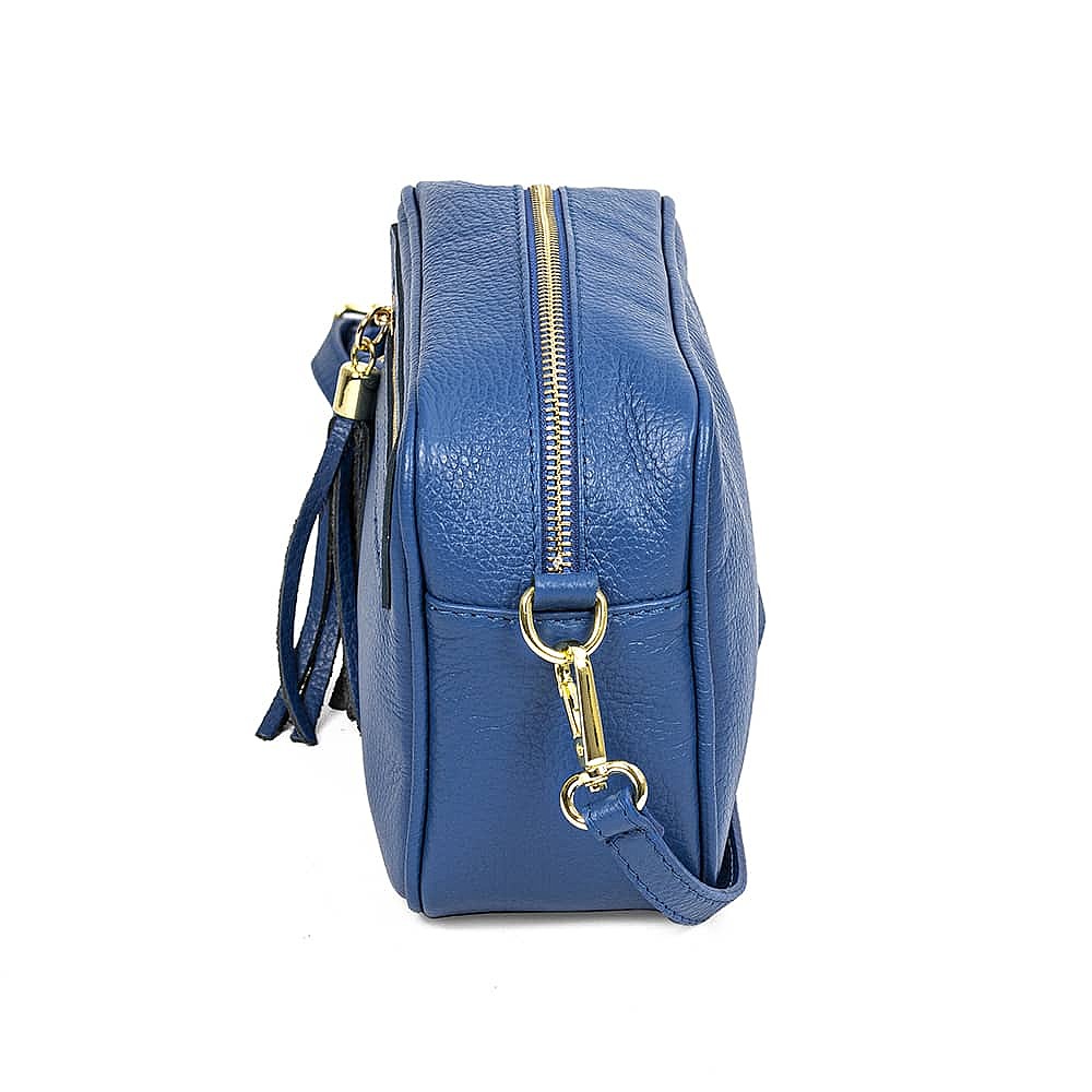 Intrepid Azure Leather Cross-Body Bag