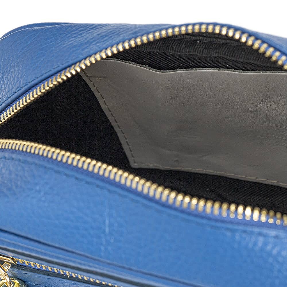 Intrepid Azure Leather Cross-Body Bag