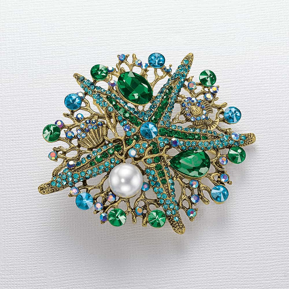 Mermaid's Muse Crystal Brooch