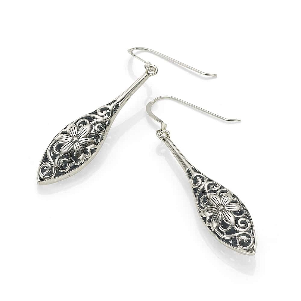 Floral Chimes Silver Earrings