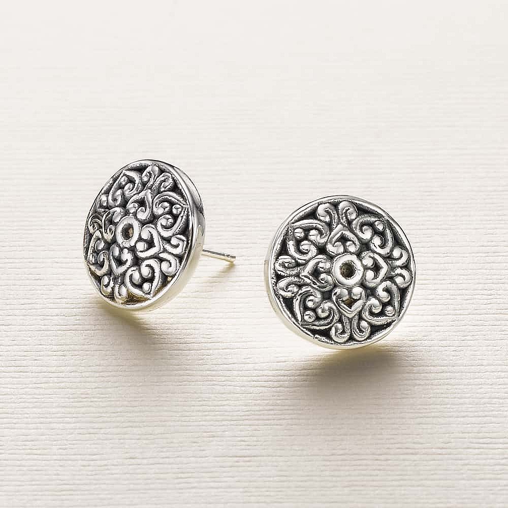 Mandala Moments Silver Stud Earrings