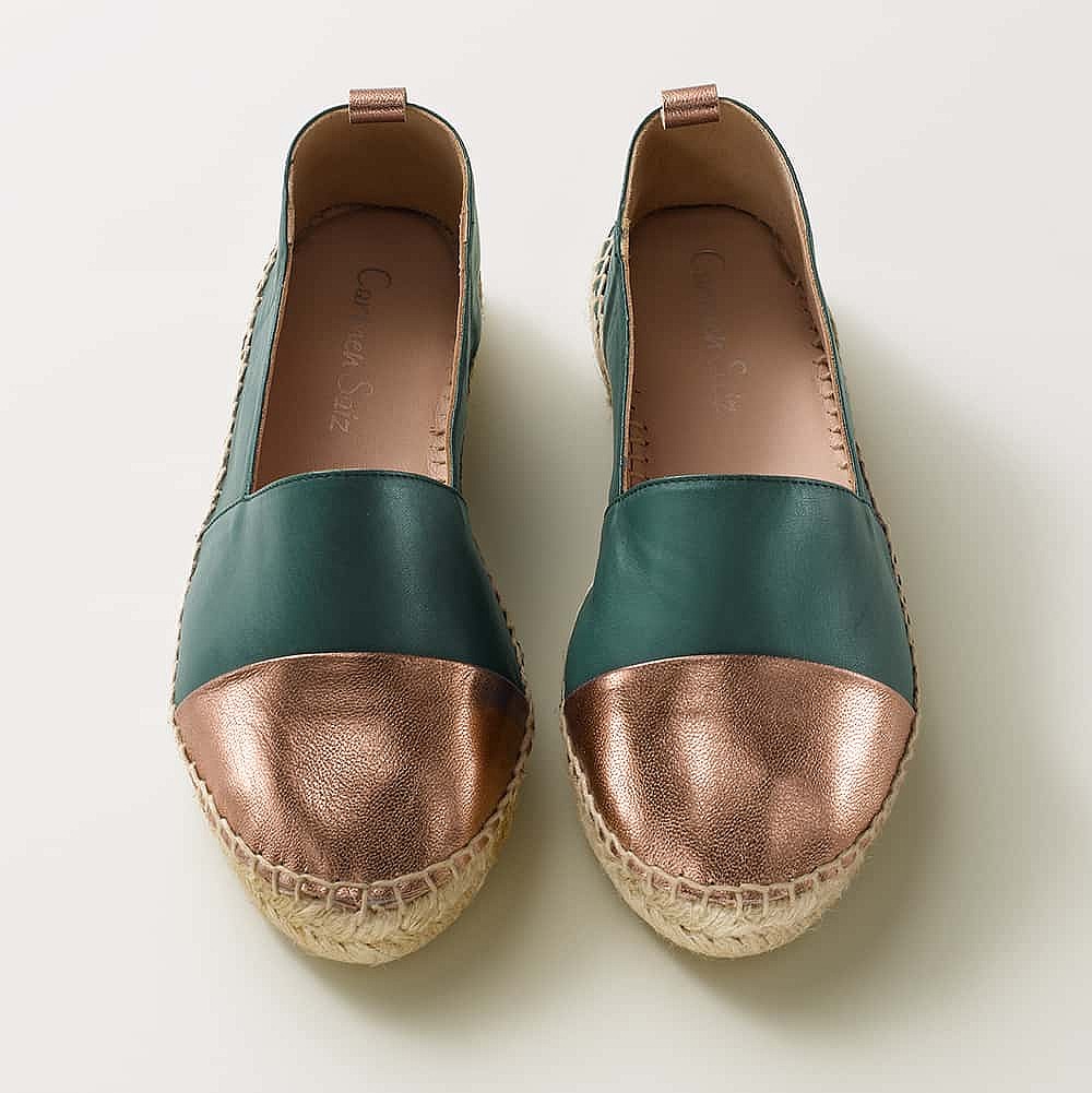 Walk My Way Green Slip-On Espadrilles