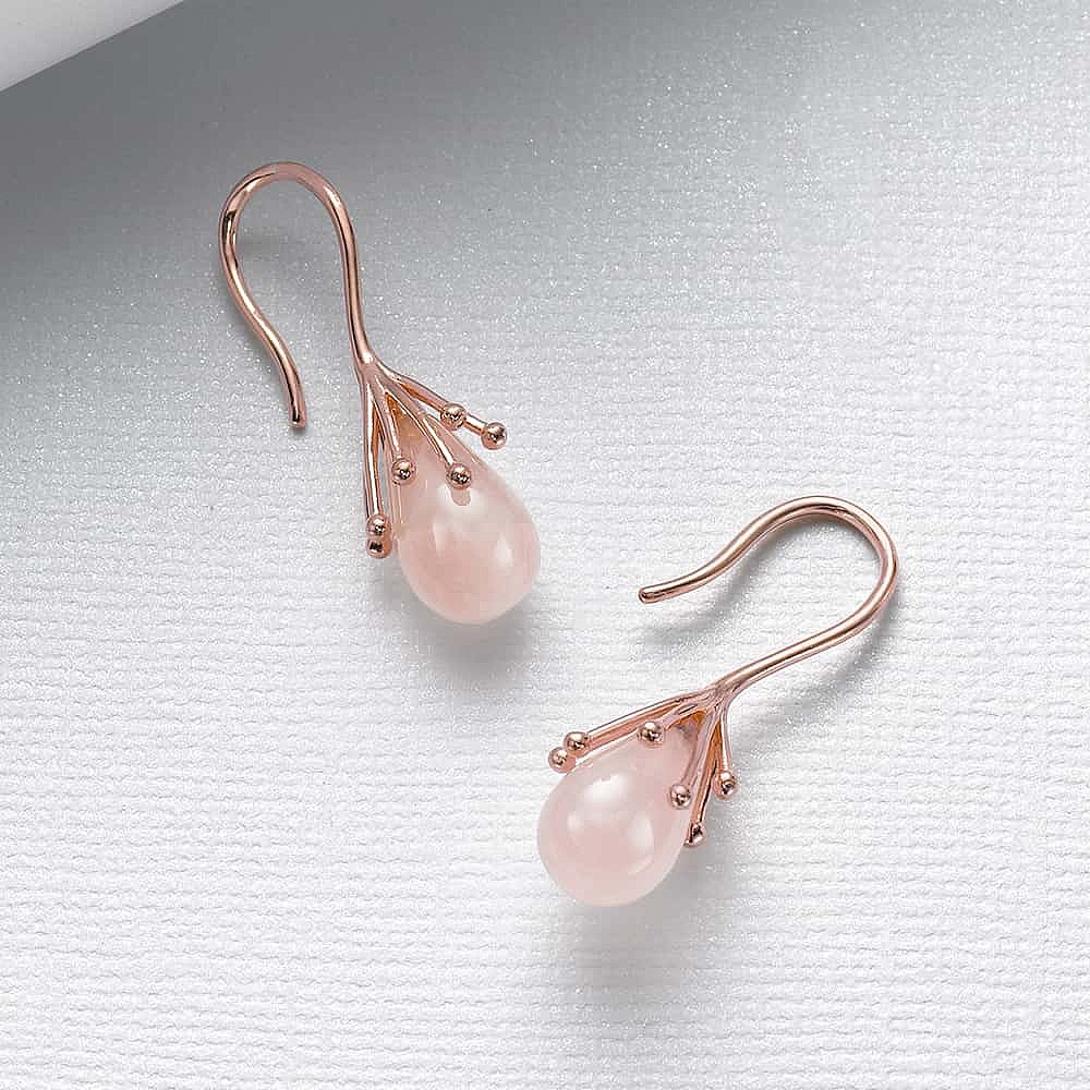 Beckoning Blush Rose Quartz Earrings