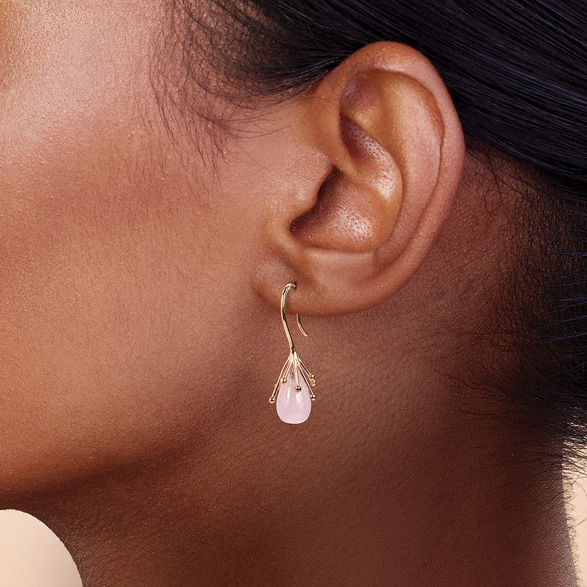 Beckoning Blush Rose Quartz Earrings