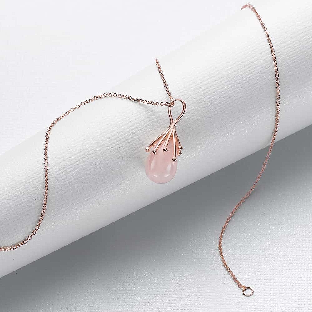 Beckoning Blush Rose Quartz Pendant